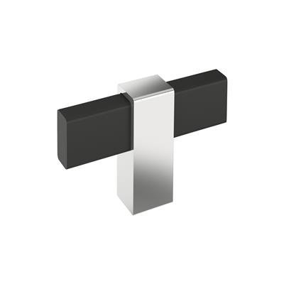Amerock Mulino 2-3/8 Inch Cabinet Knob Matte Black/Polished Chrome
