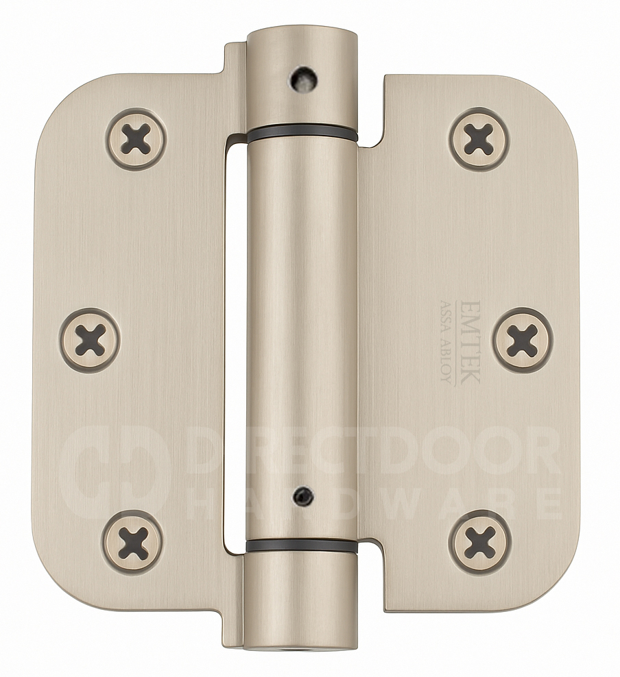 Emtek 3 1/2 Inch Steel Spring Door Hinges with 5/8 Inch Round Corners (pair)