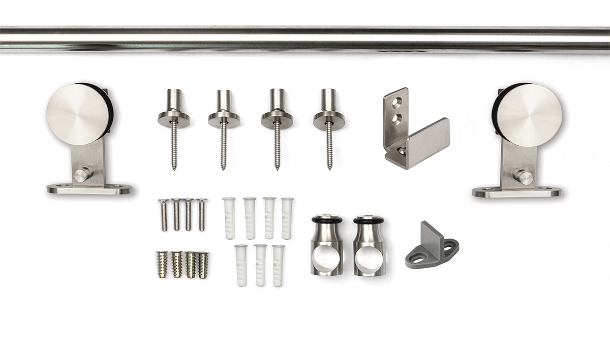 Sure-Loc 72 Inch Stainless Steel Barn Door Rail System