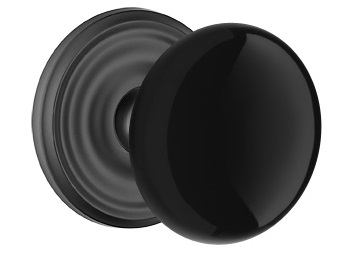 Emtek Ebony Porcelain Knob with Regular Rosette