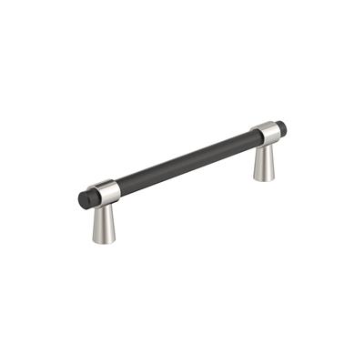 Amerock Mergence 5-1/16 Inch cc Cabinet Pull Matte Black/Polished Nickel