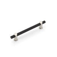 Schaub Fonce 6 inch CC Cabinet Pull in Matte Black with Polished Nickel Stem