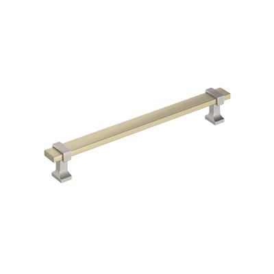 Amerock Overton 7-9/16 Inch cc Cabinet Pull Golden Champagne/Satin Nickel