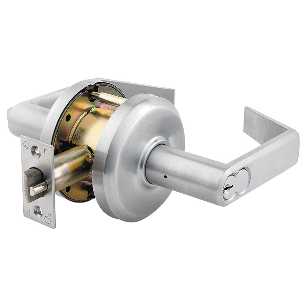 Dormakaba Commercial Hardware QCL251E626LC Sierra Less Keyway SFIC Entry Lock with 2-3/4 Inch Backset and ASA Strike Satin Chrome Finish