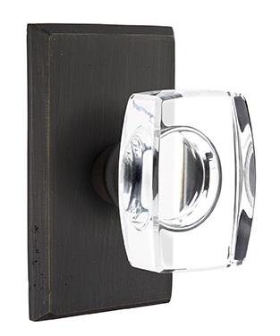 Emtek Windsor Crystal Knob with Sandcast Style 3 Rosette
