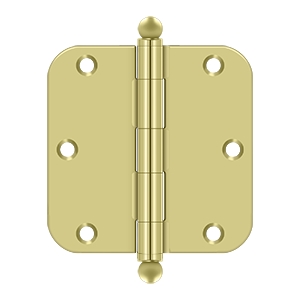 Deltana 3 1/2 Inch x 3 1/2 Inch x 5/8 Inch Radius Hinge, With Ball Tips