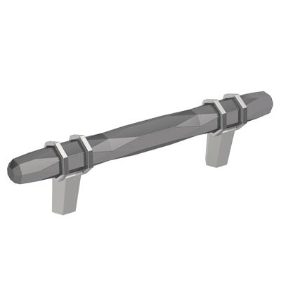 Amerock London 3-3/4 Inch cc Cabinet Pull Black Chrome/Polished Chrome