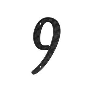 4 Inch Numbers Zinc Die-Cast, Black Number 9