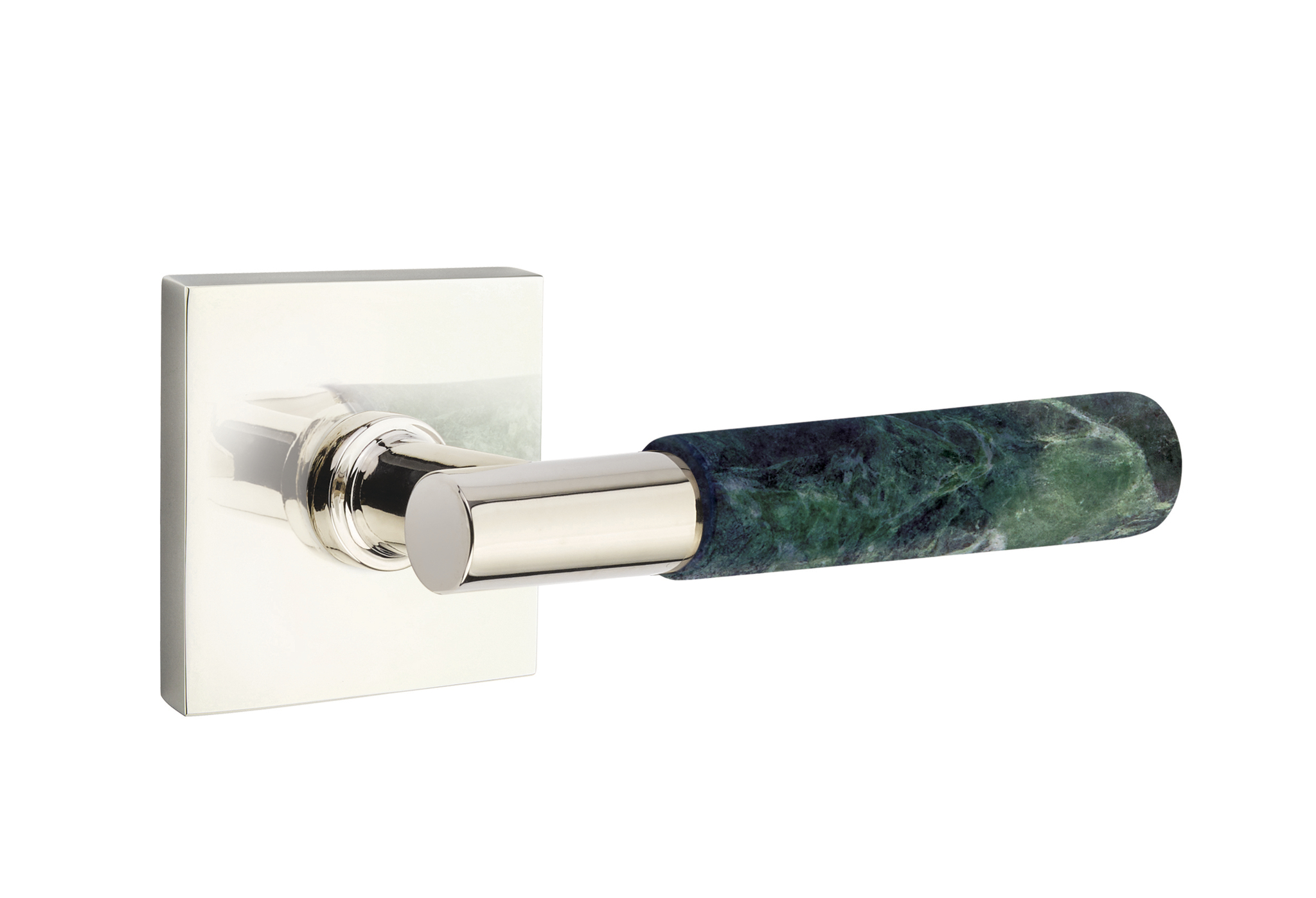 Emtek Green Marble T-Bar Style Door Lever with Square Rosette