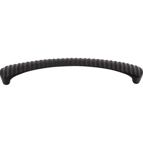 Top Knobs M1138 Grooved Pull 6 5/16 Inch CC Flat Black