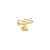 Schaub Haniburton 1/2 inch Diameter Round T-Pull in Unlacquered Brass