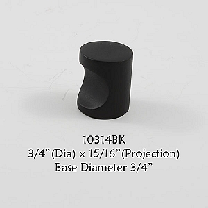 Residential Essentials 10314 Cabinet Knob in Black