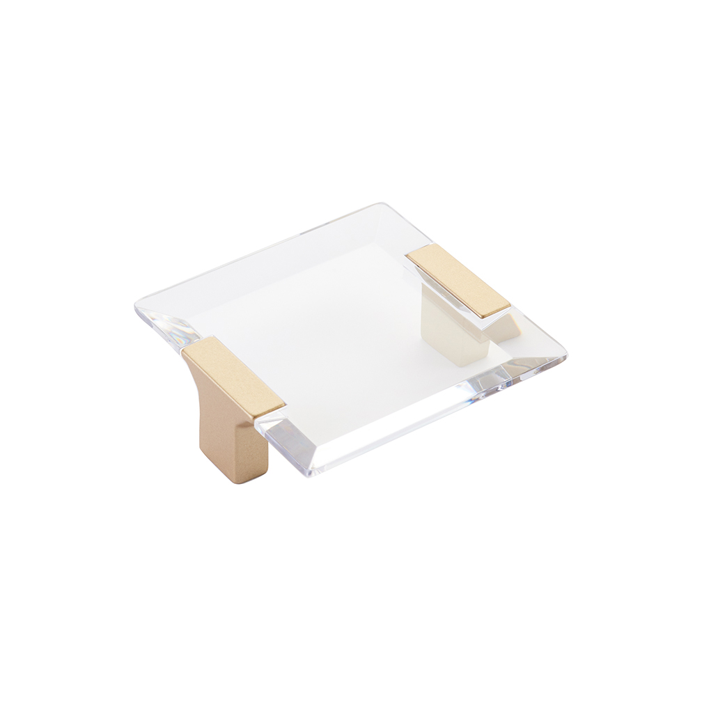 Schaub Positano Pull 64 mm cc Clear Signature Satin Brass finish