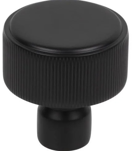 Top Knobs TK3250BLK Dempsey Round Knob 1 1/4 Inch Flat Black