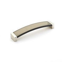 Schaub Positano 224 mm CC Smoke Arched Cabinet Pull in Satin Nickel