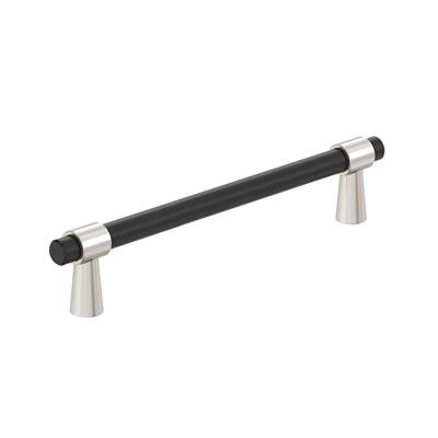 Amerock Mergence 5-1/16 Inch cc Cabinet Pull Matte Black/Satin Nickel