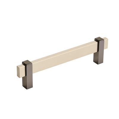 Amerock Mulino 7-9/16 Inch cc Cabinet Pull Silver Champagne/Black Nickel