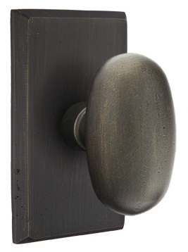 Emtek Sandcast Bronze Egg Door Knob with Style 3 Rosette