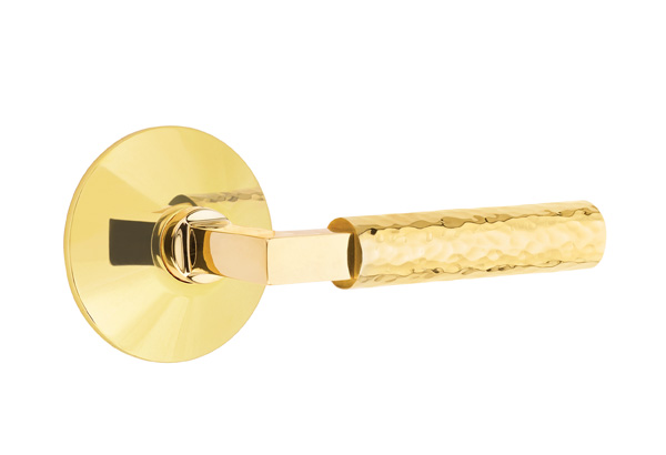 Emtek Hammered Style Door Lever with Modern Rosette