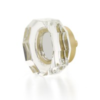 Schaub City Lights 1 3/4 inch Glass Round Knob in Satin Brass