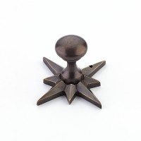 Schaub Sonata 11/16 inch Cabinet Knob with Star Backplate in Dark Antique Bronze