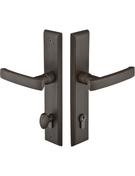 Emtek Configuration 5 Sandcast Rectangular 2X10 Multi Point Lock Trim Only