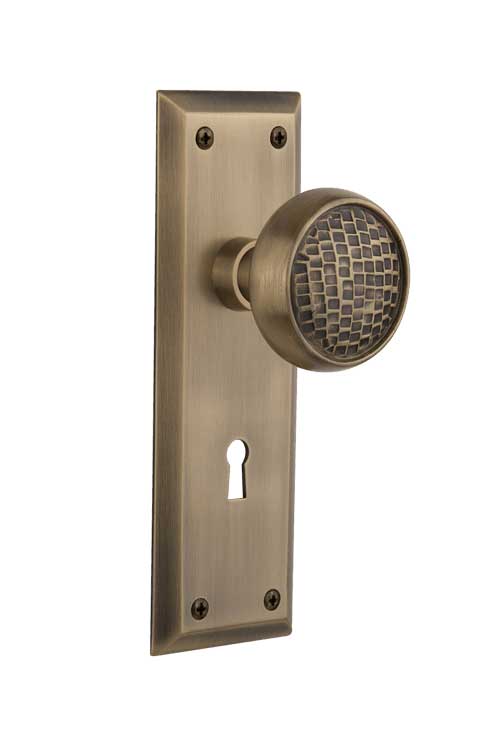 Nostalgic Warehouse New York Plate with Craftsman Knob - Mortise Lock