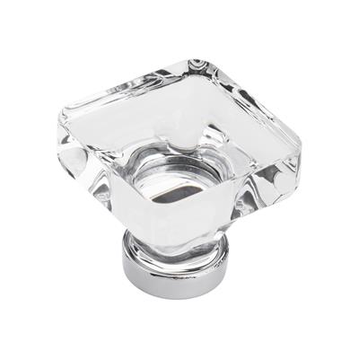 Amerock Glacio 1-3/8 Inch Cabinet Knob Clear/Polished Chrome