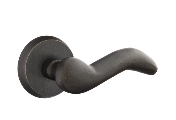 Emtek Sandcast Bronze Cody Lever with Style 2 Rosette
