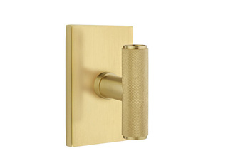 Emtek Ace Knurled Door Knob with Modern Rectangular Rosette