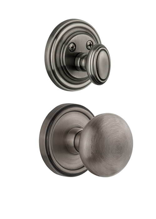 Grandeur Georgetown Handleset with Fifth Avenue Knob - (Interior Half Only, with Deadbolt)
