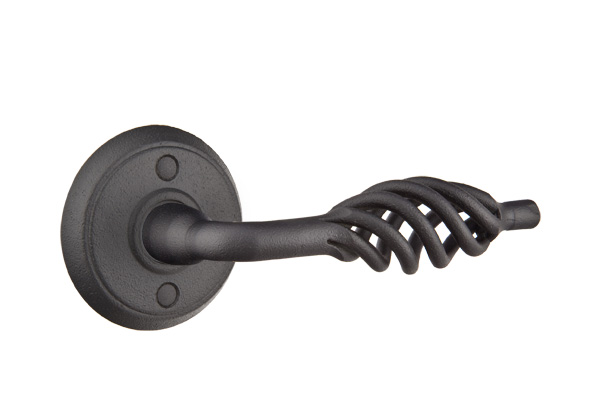 Emtek Lafayette Wrought Steel Lever Handle with Style 2 Rosette