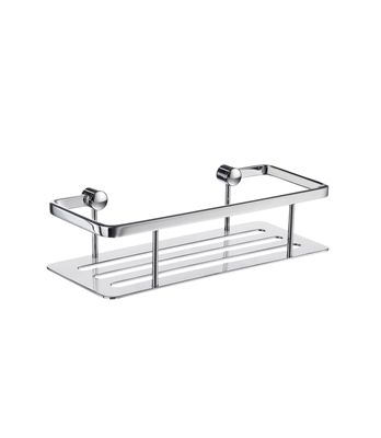 Smedbo Sideline Collection Square Design Single Level Straight Soap Basket - Polished Chrome