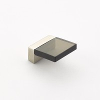 Schaub Positano 16 mm CC Smoke Square Cabinet Pull in Satin Nickel