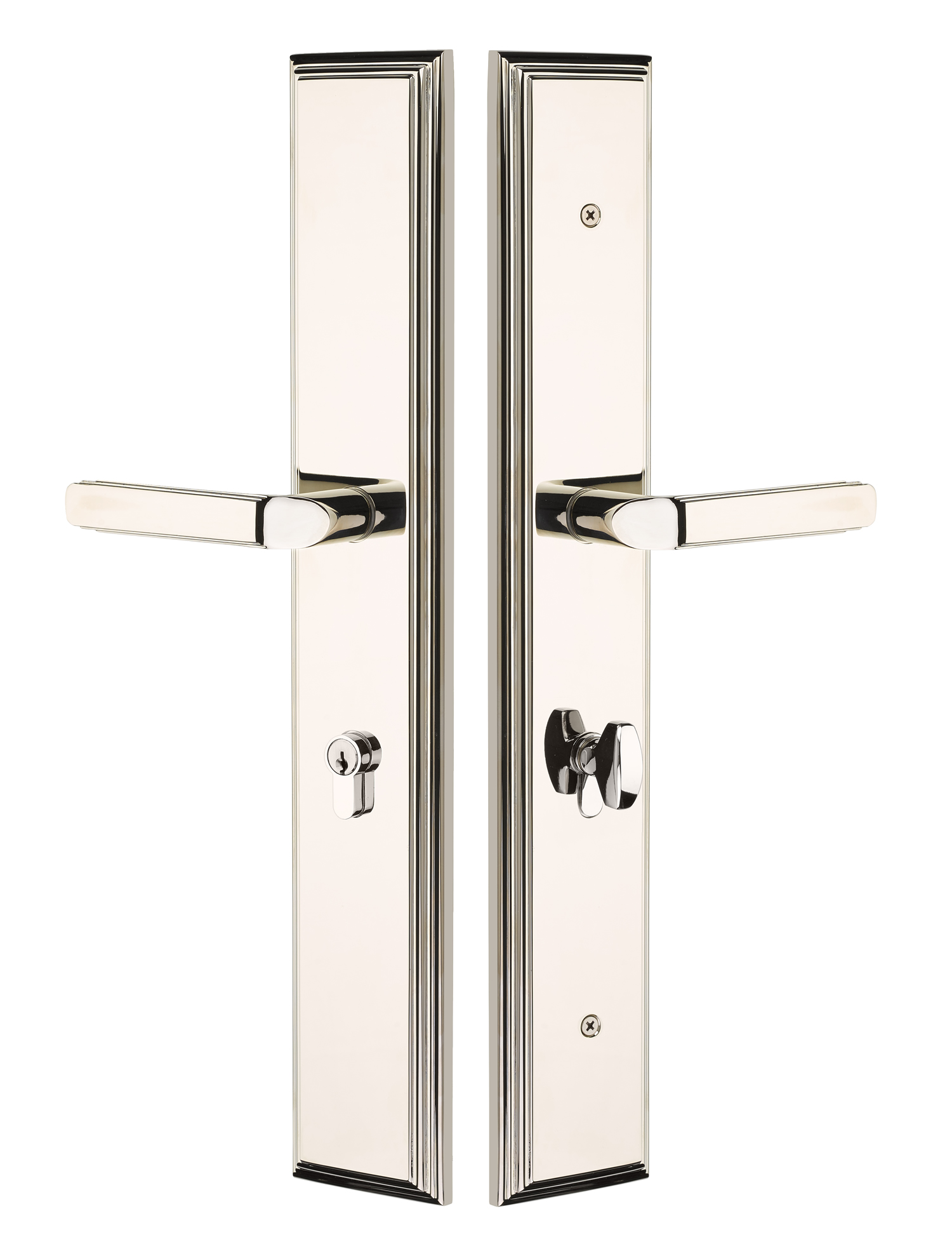 Emtek Large Melrose 2.8 x 17.5 Multi-Point Entry Set - Euro Cylinder - Lock Below