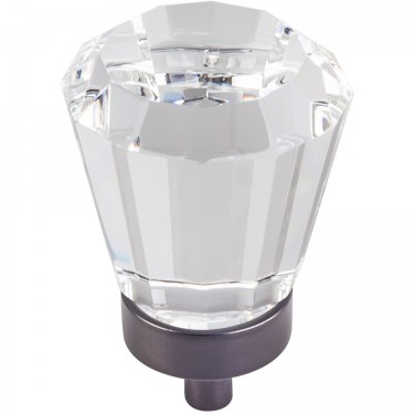 Hardware Resources Harlow 1-1/4 Inch Glass Tapered Cabinet Knob - Brushed Oil-Rubbed Bronze