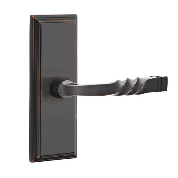 Emtek Santa Fe Lever with 7 Inch Wilshire Sideplate