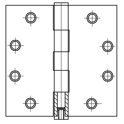 Advantage 4-1/2 Inch Commercial Grade Plain Bearing Hinge with Square Corners (EACH)