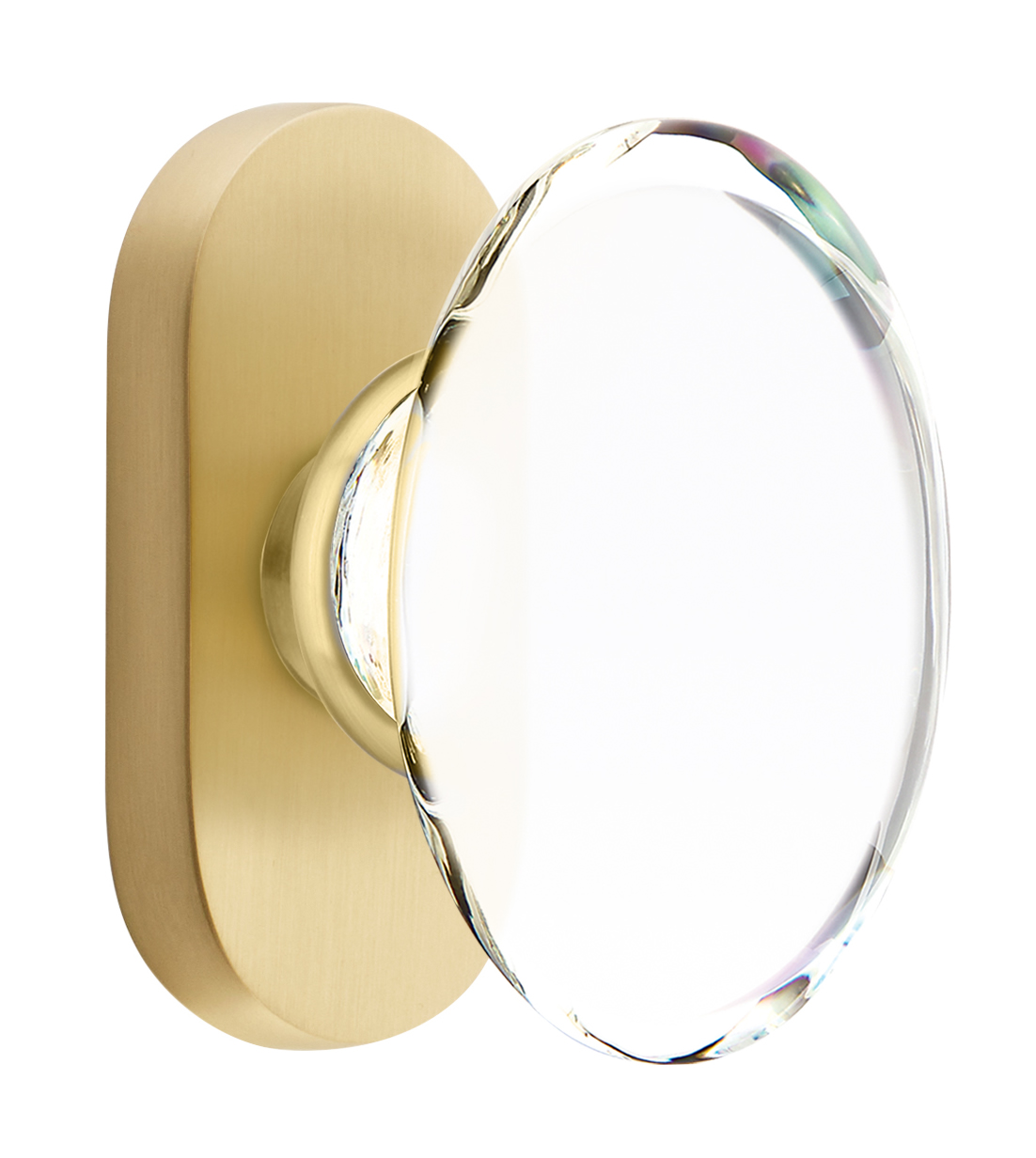 Emtek Hampton Crystal Knob with 1.5" x 3" Oval Stretto Rosette