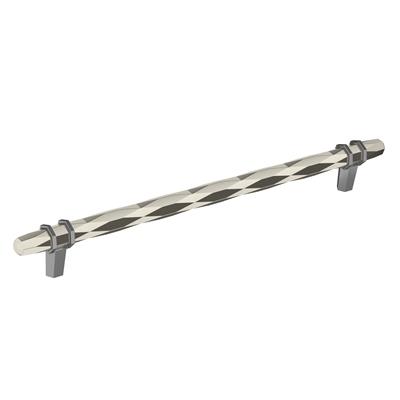 Amerock London 10-1/16 Inch cc Cabinet Pull Polished Nickel/Black Chrome