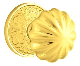 Emtek Melon Knob with Lancaster Rosette