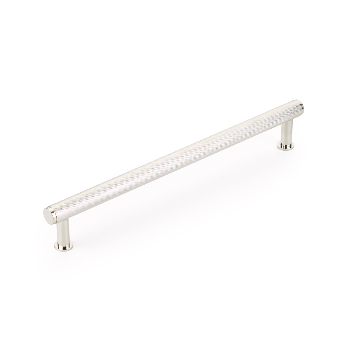 Schaub Pub House, 12 Inch cc Knurled Polished Nickel Appliance Pull