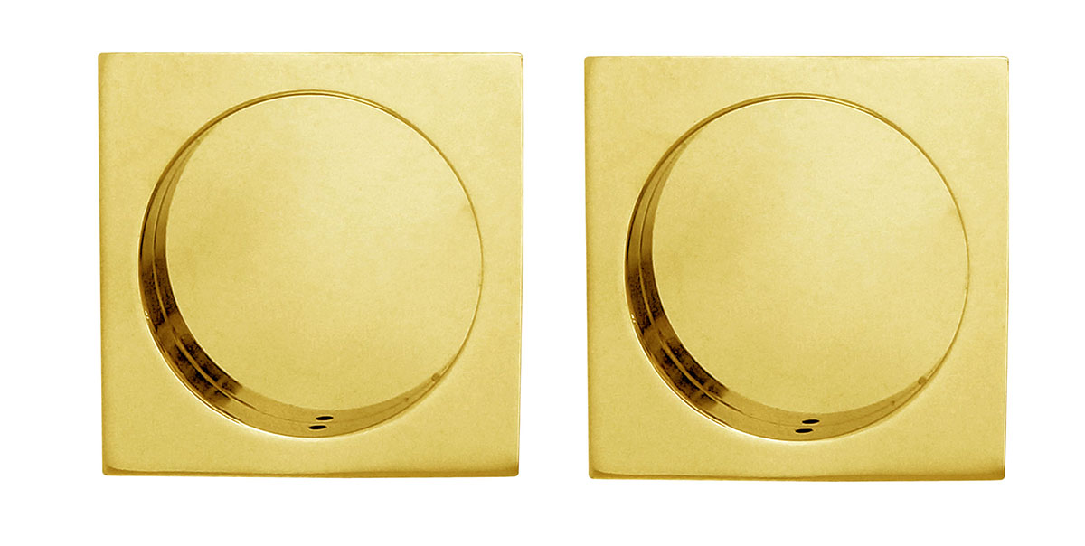 Inox Pocket Door Dummy Pair, FH23 Square Flush Pull