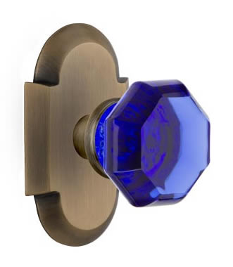 Nostalgic Warehouse Cottage Plate with Cobalt Waldorf Crystal Knob