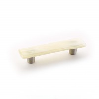 Schaub Ice 3 inch CC Cabinet Pull in Ivory Silk with Stainless Steel Stems