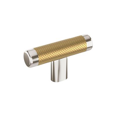 Amerock Esquire 2-5/8 Inch cc Cabinet Knob Polished Nickel/Champagne Bronze