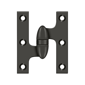 Deltana 3 Inch x 2 1/2 Inch Left Hand, Olive Knuckle Hinge, Oil Rubbed Bronze