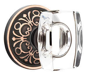 Emtek Windsor Crystal Knob with Lancaster Rosette