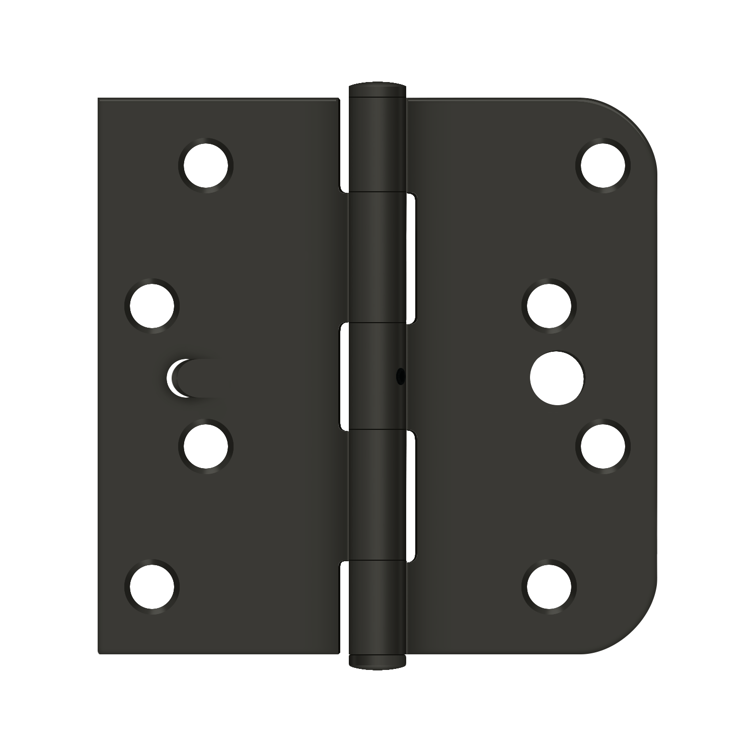Deltana 4 Inch x 4 Inch x 5/8 Inch Square Hinge, Paint Black