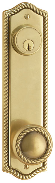 Emtek Rope 9 1/2 Inch KEYED Sideplate Lock for 5 1/2 Inch Bore